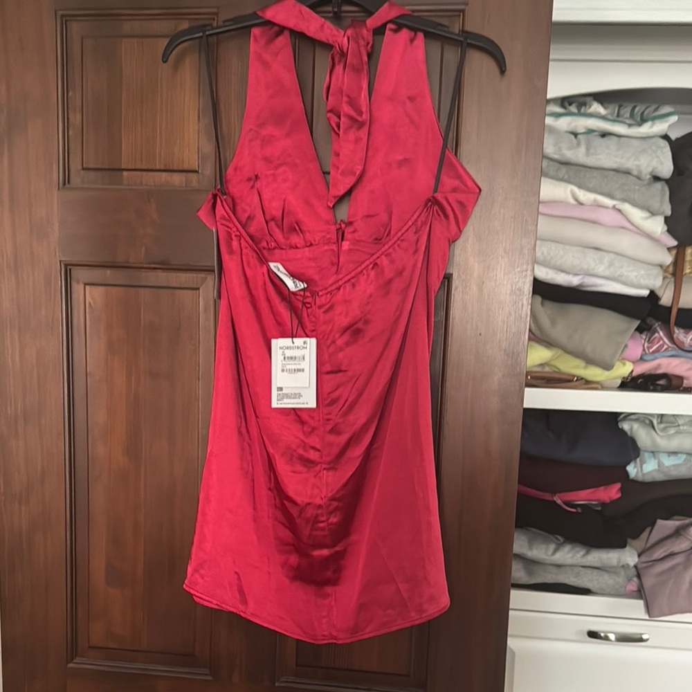 Princess Polly Satin Halter Mini Dress - Picture 2 of 5